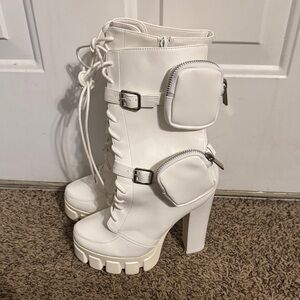 Stylish White Platform Boots